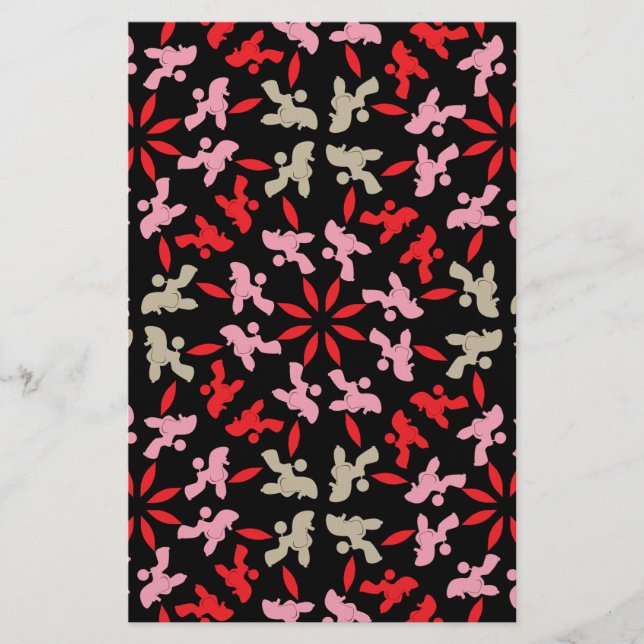 Poodle Pattern Illustration customisable  Stationery (Front)
