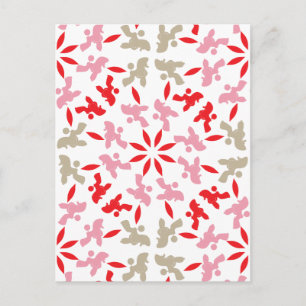 Poodle Patternd Postcard