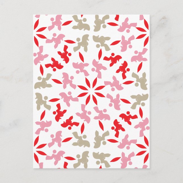 Poodle Patternd Postcard (Front)