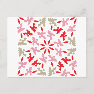 Poodle Patternd Postcard