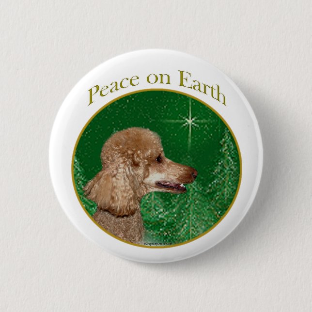 Poodle Peace 6 Cm Round Badge (Front)