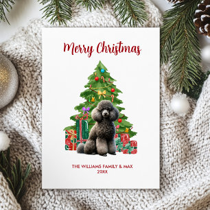 Poodle Personalised Dog Family Christmas Holiday Card