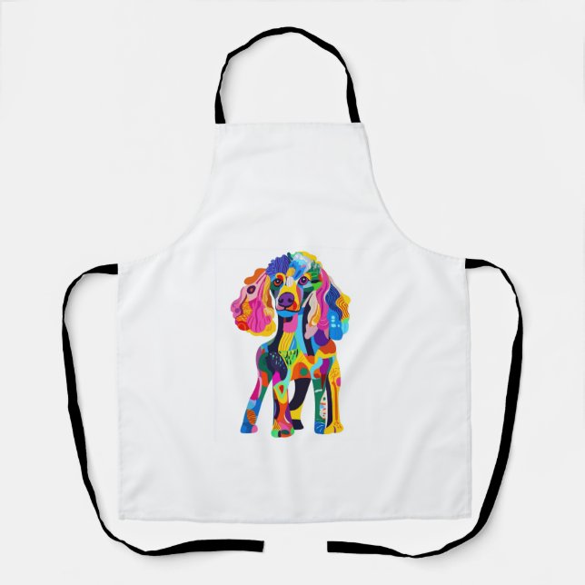 Poodle Picasso � Abstract Funny Art Dog Apron (Front)