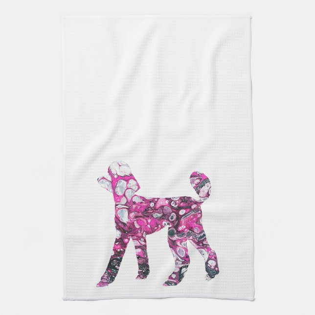 Poodle, Pink Poodle, Poodle  Tea Towel (Vertical)