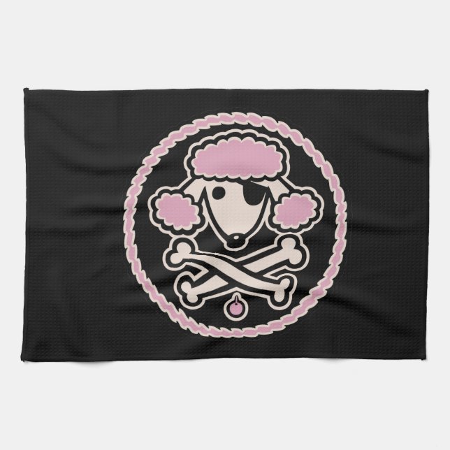 Poodle Pirate 1cl Tea Towel (Horizontal)