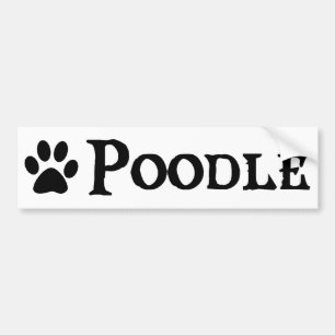Poodle (pirate style w/ pawprint) bumper sticker