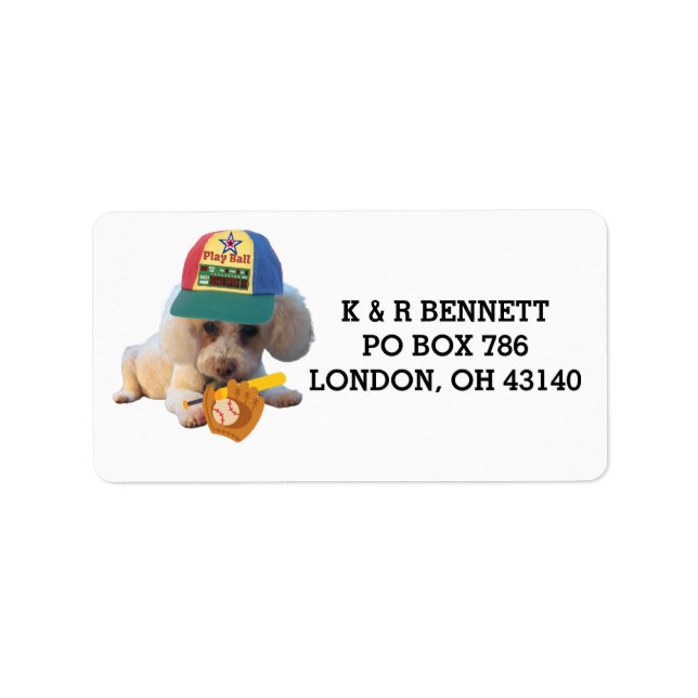Poodle Playball Address Labels (Front)