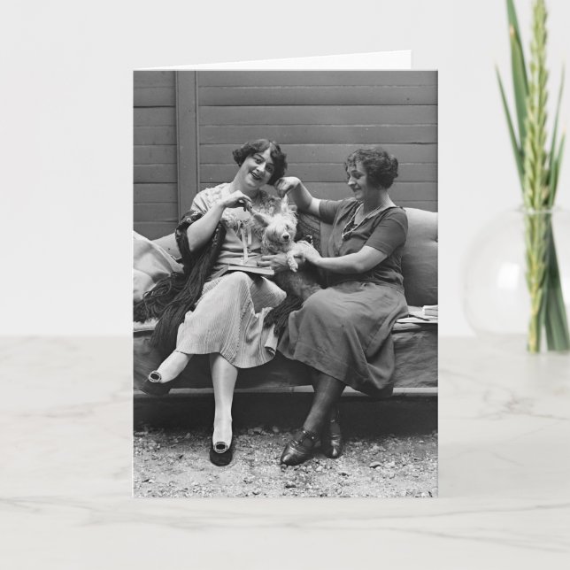 Poodle Playtime, 1920s Card (Front)