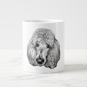 Poodle Portrait Mug – Detailed Black & White Art