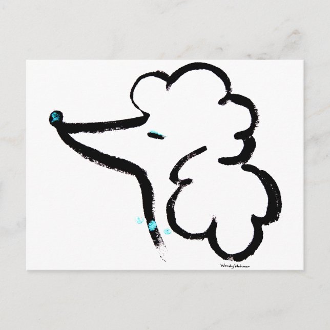 Poodle Portrait Postcard (Front)