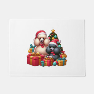 Poodle Present Pals Festive Hats and Gift Galore C Doormat