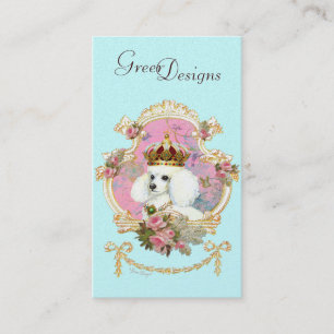 Poodle Princess n Pink Roses Business Card