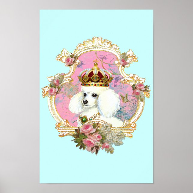 Poodle Princess n Pink Roses Poster (Front)