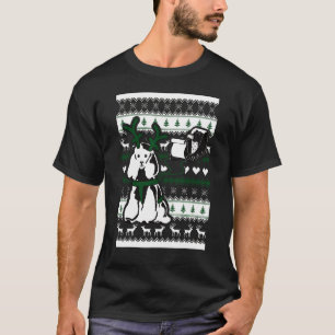 Poodle Pulling Santa Claus Sleigh T-Shirt