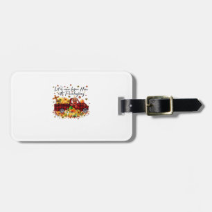 Poodle Pumpkin Vintage Truck Thanksgiving Funny Ha Luggage Tag