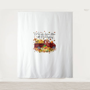 Poodle Pumpkin Vintage Truck Thanksgiving Funny Ha Tapestry