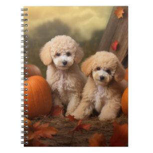 Poodle Puppy Autumn Delight Pumpkin Notebook
