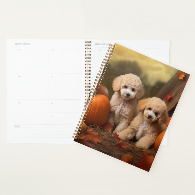 Poodle Puppy Autumn Delight Pumpkin Planner (Display)