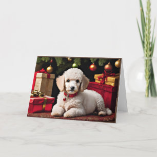 Poodle Puppy Christmas Card