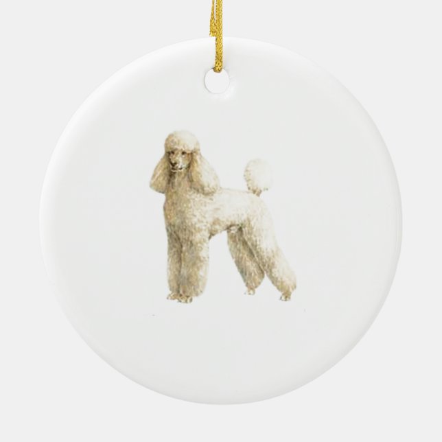Poodle -- Puppy Clip Ceramic Ornament (Back)