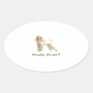 Poodle -- Puppy Clip Oval Sticker