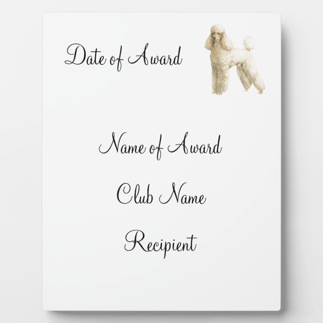Poodle -- Puppy Clip Plaque (Front)