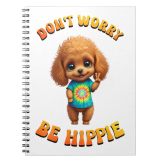 Poodle Puppy Hippie Happy Dog Notebook