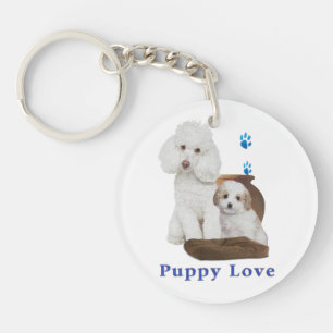Poodle puppy key ring