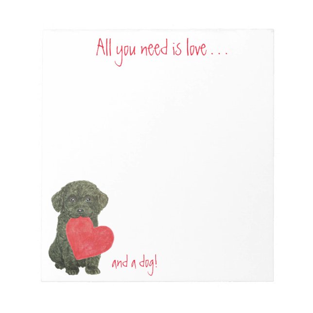 Poodle Puppy Notepad (Front)