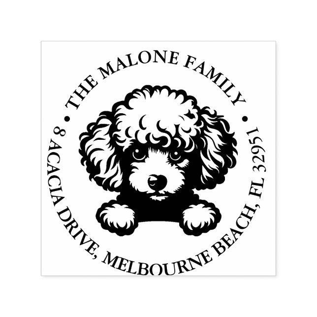 Poodle Puppy Personalised Theme  Self-inking Stamp (Design)