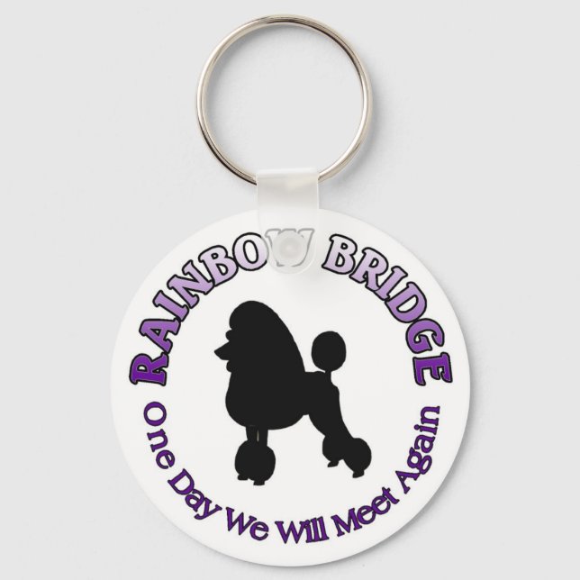 POODLE RAINBOW BRIDGE SYMPATHY DOG KEY RING (Front)