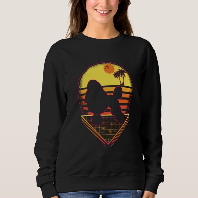 Poodle Retro Sunset Vintage  Dog Sweatshirt (Front)