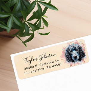 Poodle Return Address Label