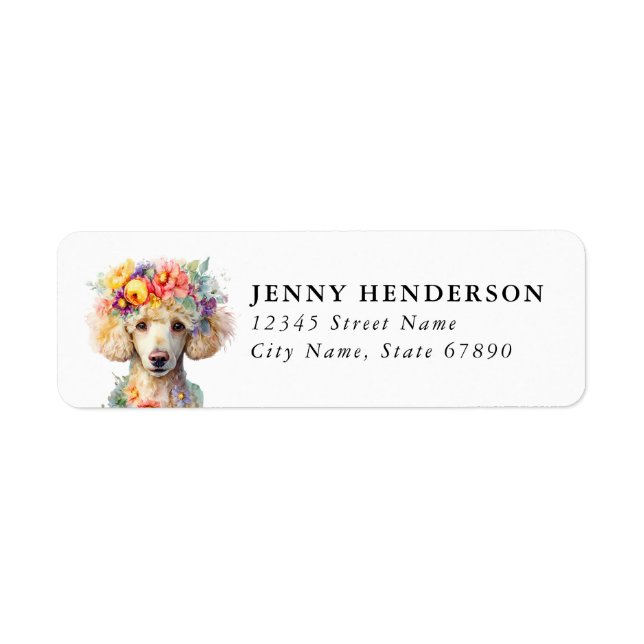 Poodle Return Address Labels (Front)