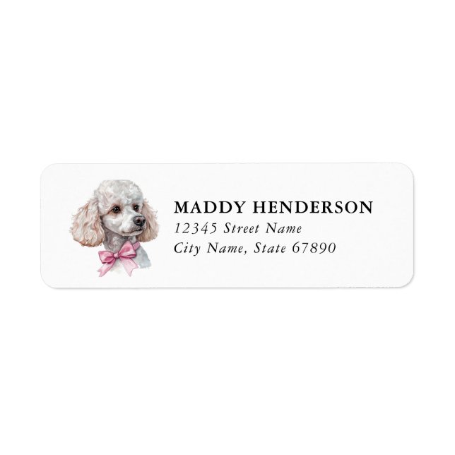 Poodle Return Address Labels  (Front)