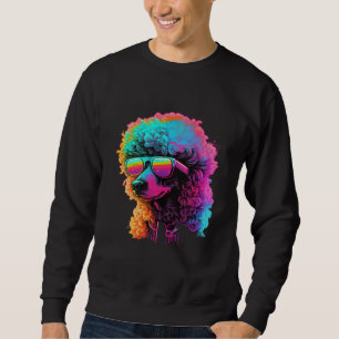 Poodle s Retro Glitch Synthwave Sweatshirt