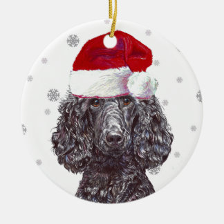 Poodle - Santa Hat Christmas Bauble Decoration