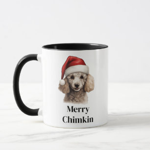 Poodle Santa Hat Christmas Dog Mug