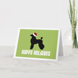 Poodle Santa Hat Holiday Card