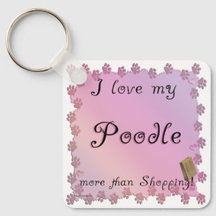 Poodle Shopping Key Ring