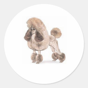 Poodle -- Show Coat Classic Round Sticker