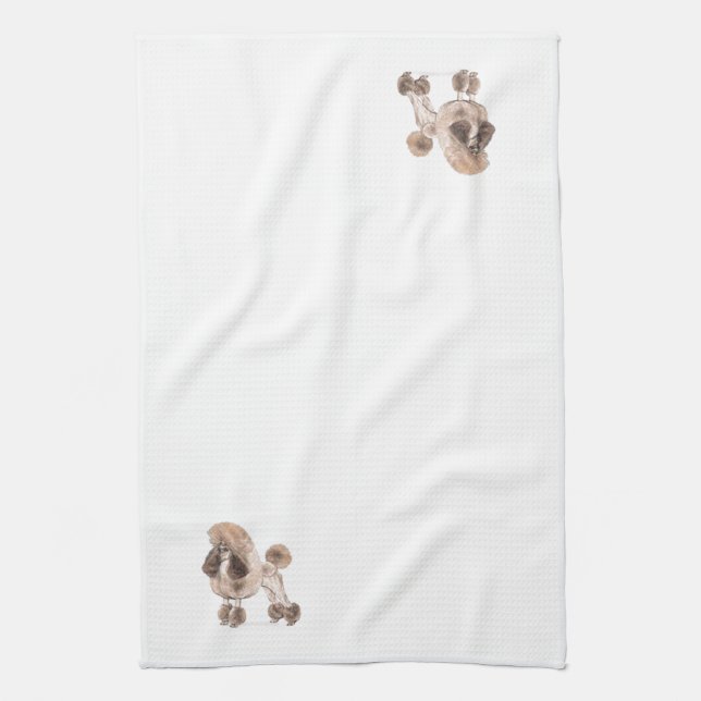 Poodle -- Show Coat Tea Towel (Vertical)