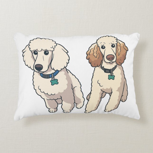 Poodle Siblings Decorative Cushion (Front)