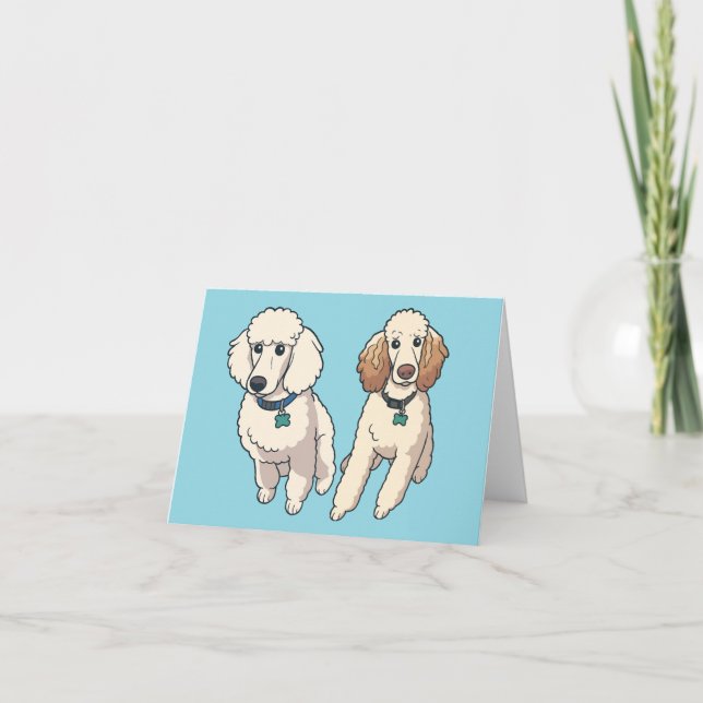 Poodle Siblings Thank You Card (Front)