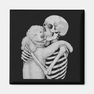 Poodle Skeleton Hug Halloween Dog Lover Magnet