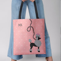 Poodle Skirt Dog Retro Pink 50s Modern Monogram