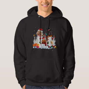 Poodle Snowman Christmas Lights Santa Dog Xmas Paj Hoodie