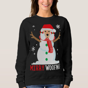 Poodle Snowman Funny Cute Dog Mum Dad Christmas Sweatshirt
