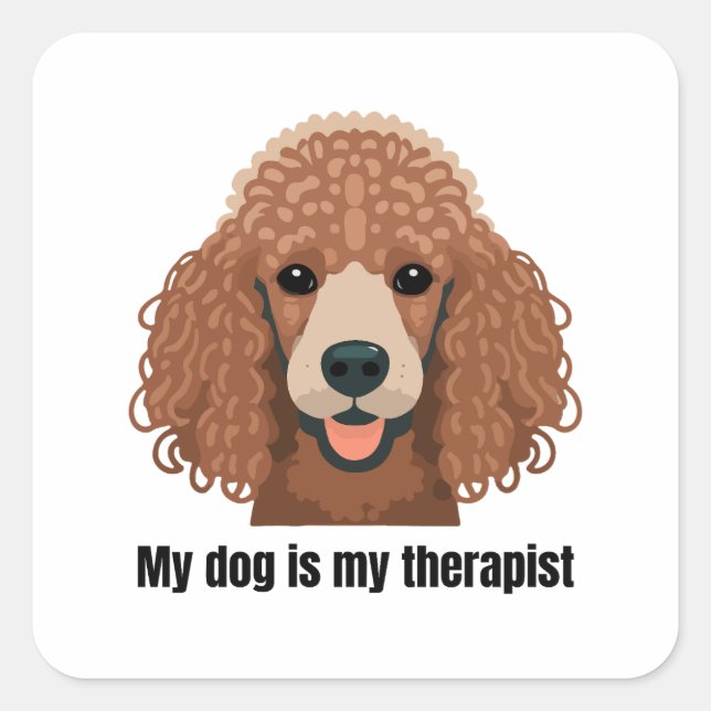 Poodle Square Sticker (Front)