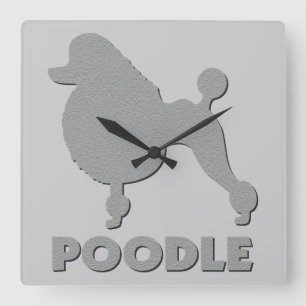 Poodle Square Wall Clock